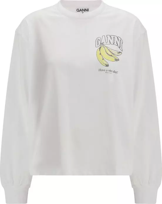 White Cotton Long Sleeve T-Shirt