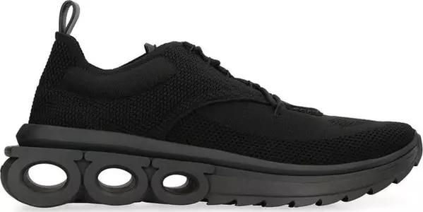 Black Fabric Athletic Sneakers