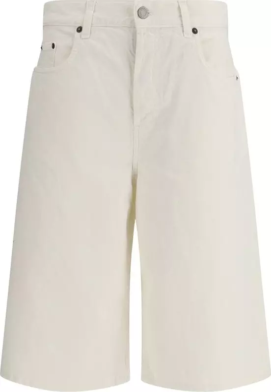White Cotton Bermuda Shorts