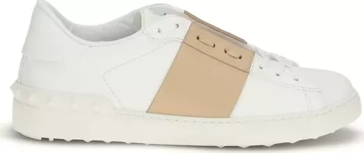 White Calf Leather Bos Taurus Low Top Sneakers