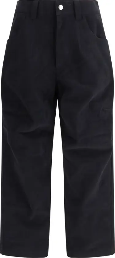 Black Cotton Casual Pants