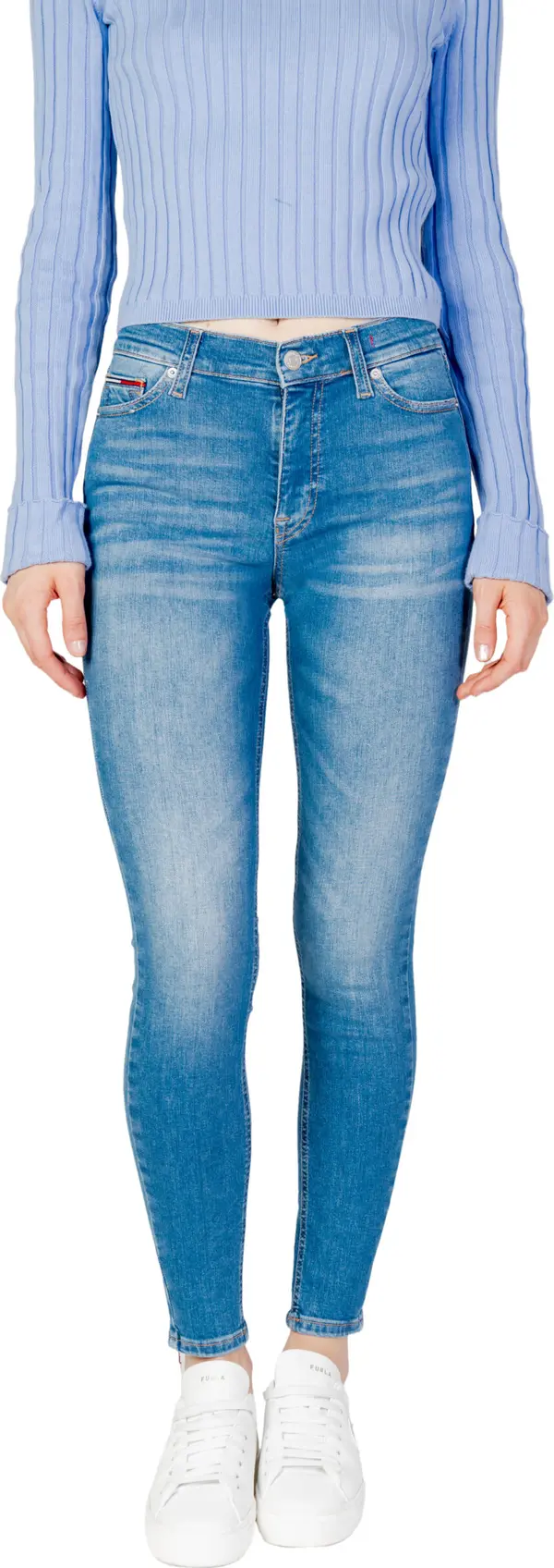 Blue Cotton Skinny Jeans