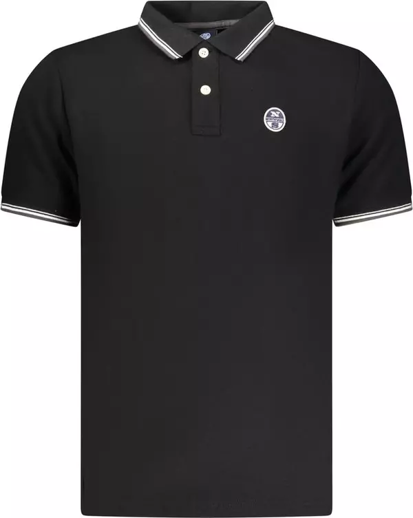 Black Cotton Men Polo