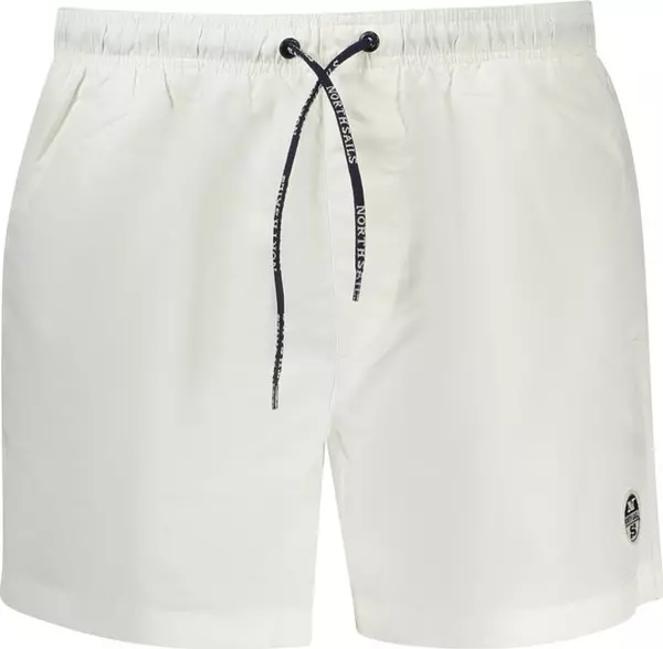 White Polyester Men's Swim Boxer