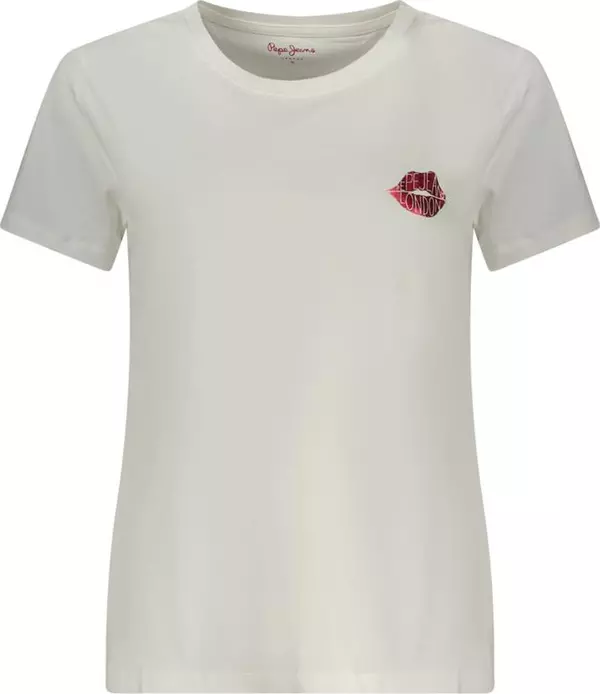White Cotton Women T-Shirt