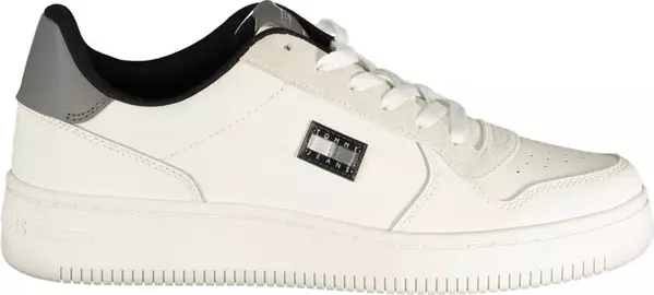 White Polyurethane Men Sneaker