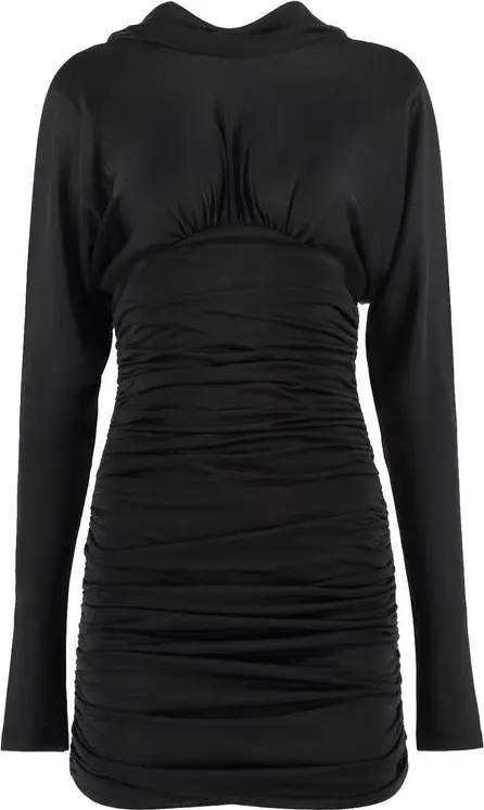Black Viscose Casual Dress