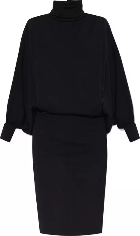 Black Wool Casual Dress