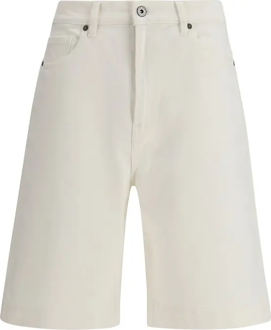 White Cotton Bermuda Shorts