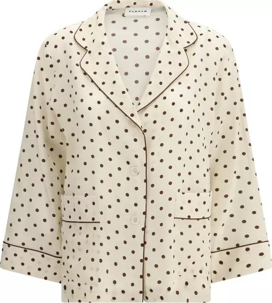 Beige Silk Pattern Shirt