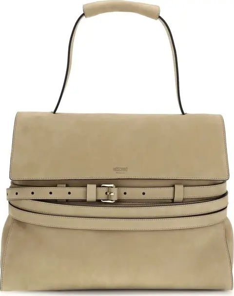 Beige Calf Leather Bos Taurus Handbag