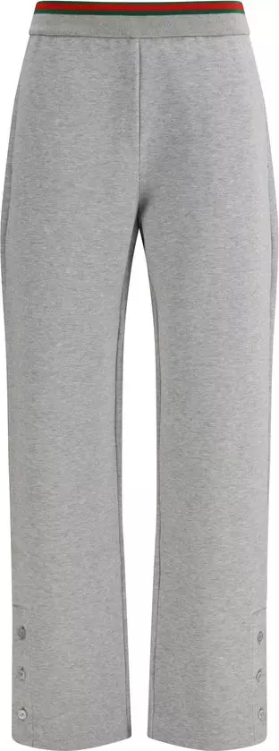 Gray Cotton Casual Pants
