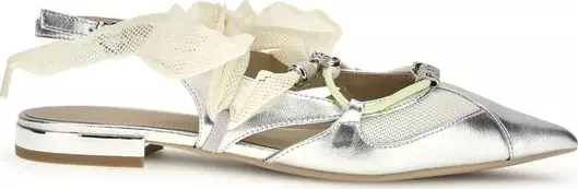 Silver Calf Leather Bos Taurus Ballet Flats