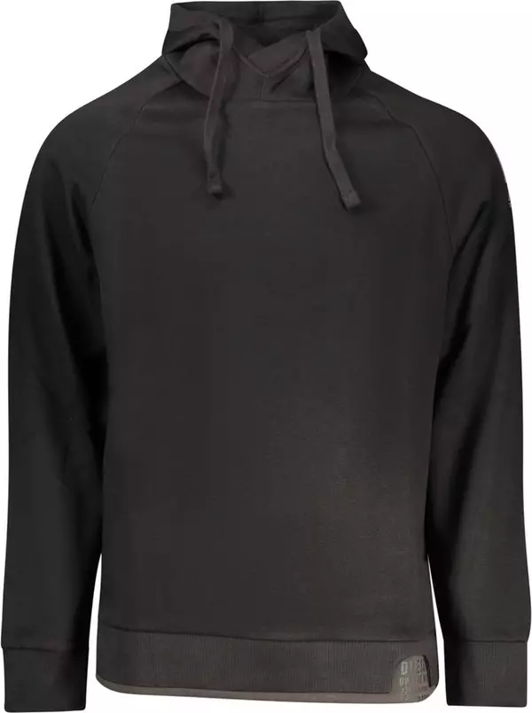 Black Cotton Men Sweatshirt