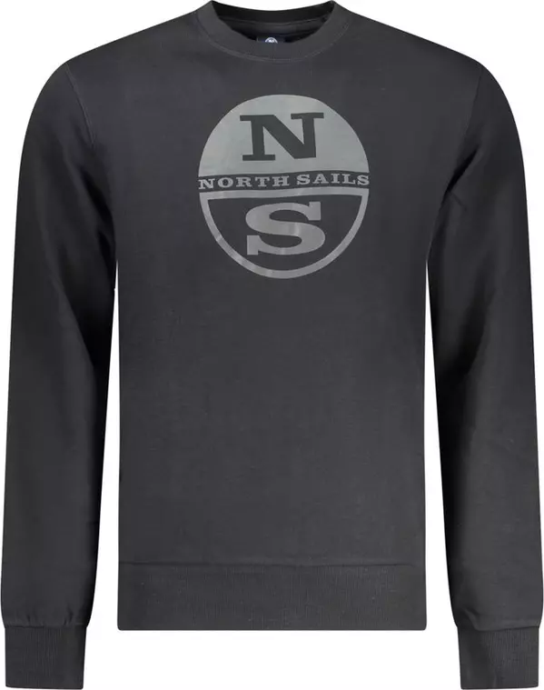 Black Cotton Men Sweatshirt