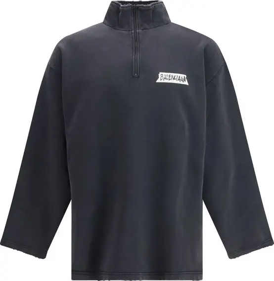 Black Cotton Sweatshirt