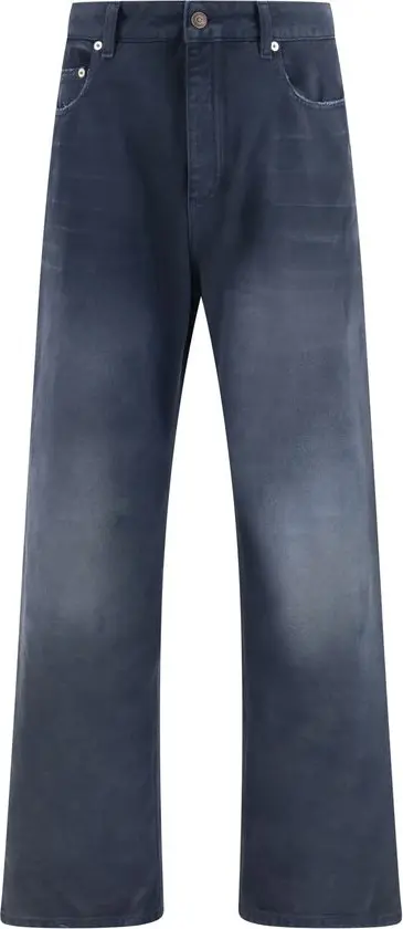 Blue Cotton Relaxed Fit Jeans