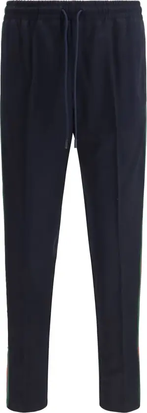 Blue Polyester Athletic Pants