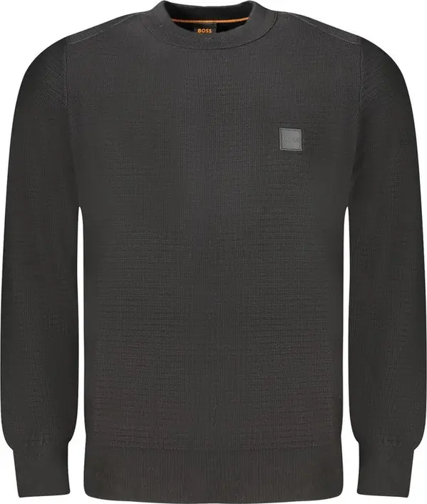 Black Cotton Men Sweater
