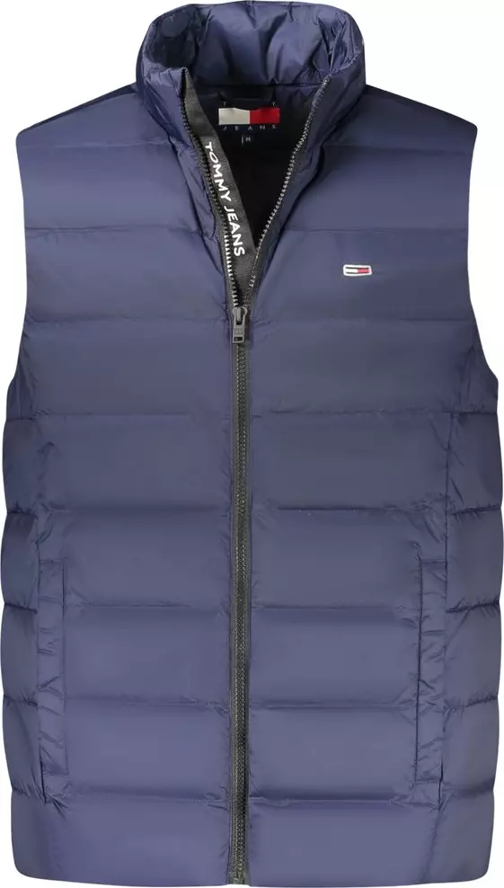 Blue Nylon Men's Sleeveless Jacket