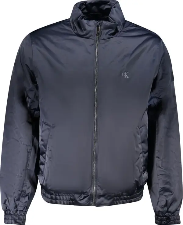 Blue Polyester Men Jacket