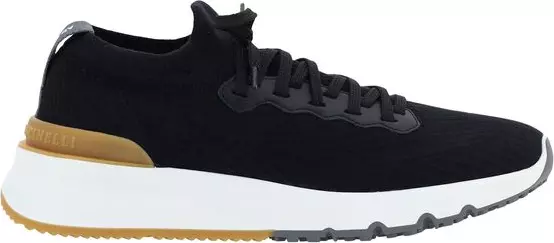 Black Cotton Athletic Sneakers