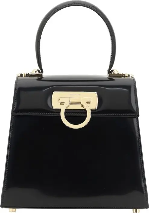 Black Calf Leather Bos Taurus Handbag