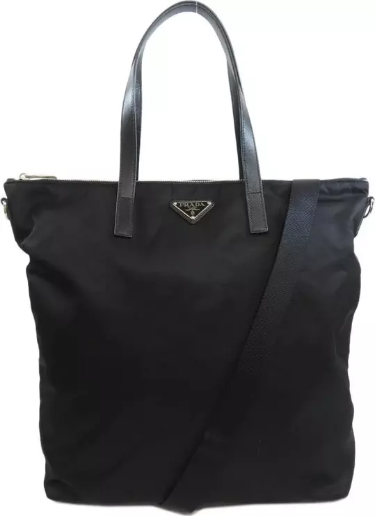 Black Nylon Tote Bag