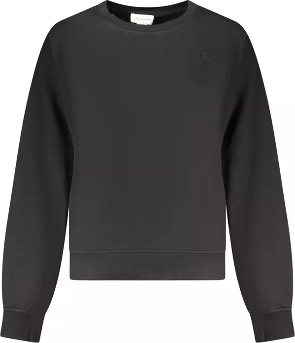Black Cotton Women Sweatshirt