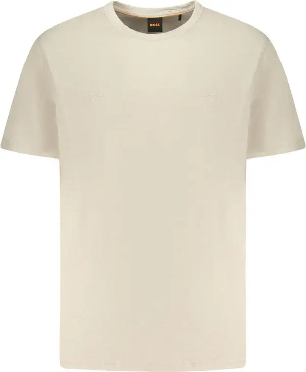 Beige Cotton Men T-Shirt