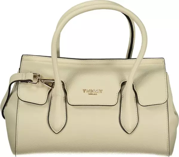 Beige Polyurethane Women Tote
