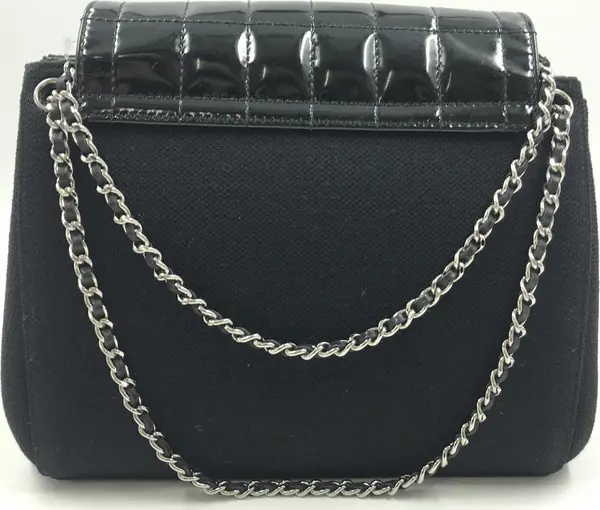 Chocolate Bar Patent Leather Shoulder Bag