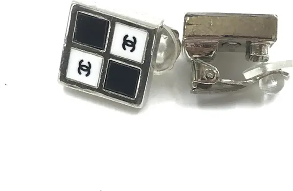 Coco Mark Earrings Black/White/Silver