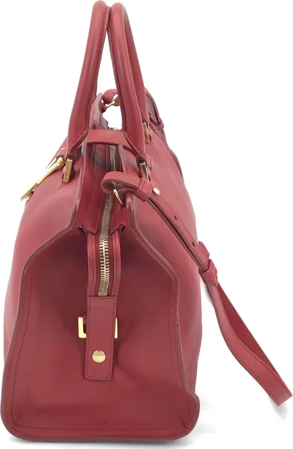 Leather Handbag With Y Logo