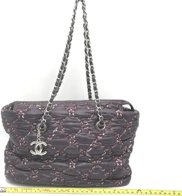 Paris-Byzance Chain Shoulder Bag Purple Nylon