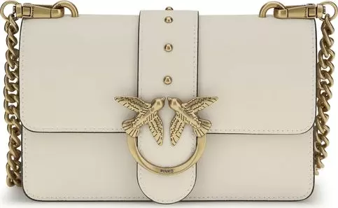 Beige Calf Leather Bos Taurus Shoulder Bag