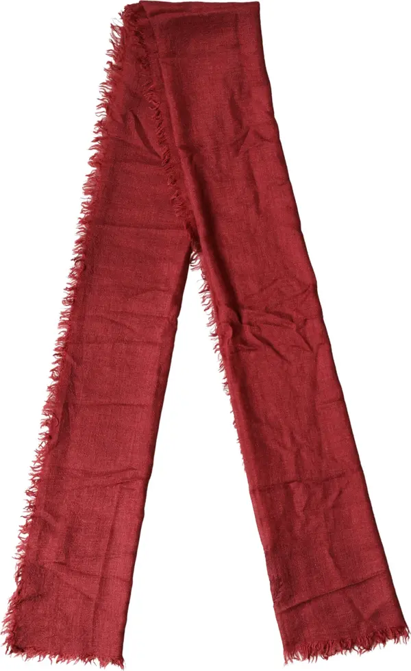 Red Cashmere Silk Fringe Wrap Foulard 200cm X 70cm Scarf