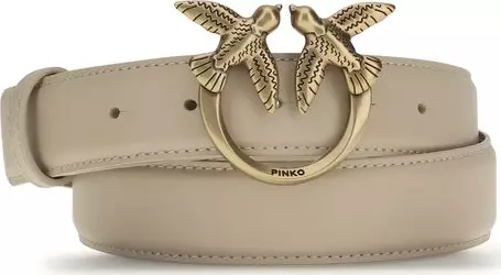Beige Calf Leather Bos Taurus Belt