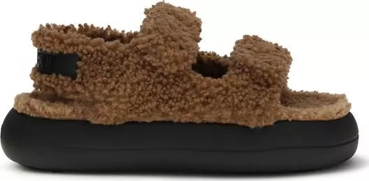 Brown Polyamide Slippers