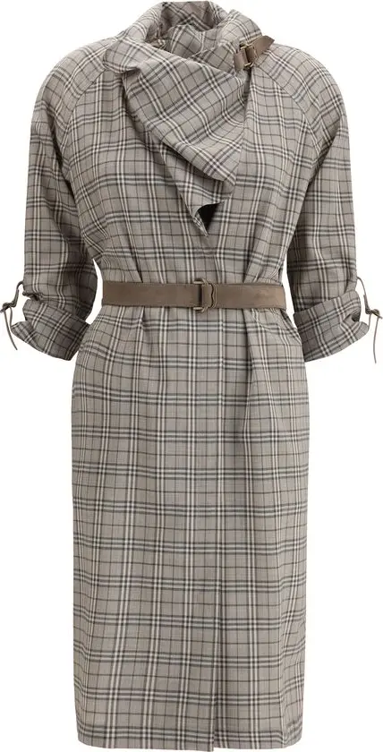 Gray Wool Casual Dress