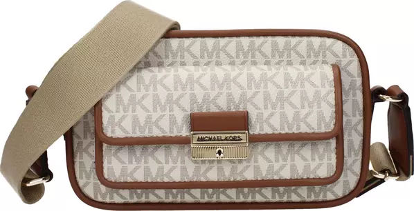 Beige Fabric Crossbody Bag