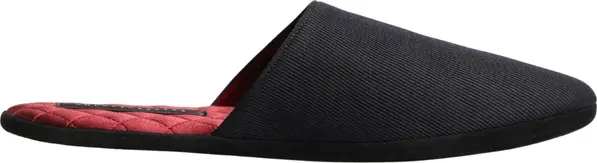 Dark Navy Wool Cotton Red Chevron Slippers Shoes
