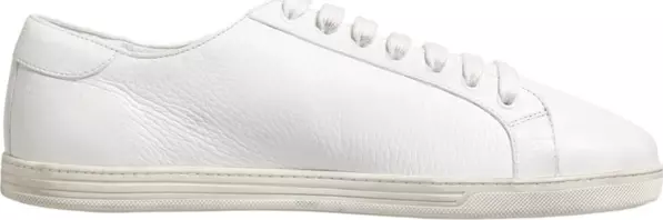 White Bianco Leather Men Low Top Sneakers Shoes