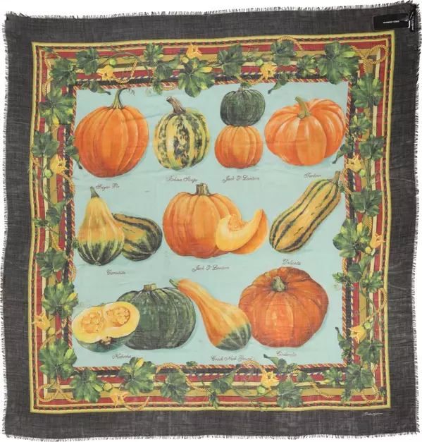 Multicolor Pumpkin Cashmere Stole 137cm x 133cm  Scarf