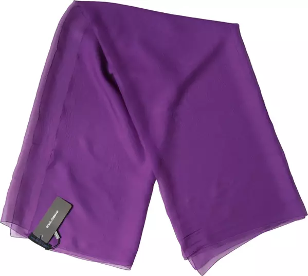 Purple Silk Neck Wrap Shawl Foulard 134cm x 131cm  Scarf