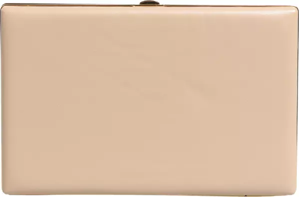 Beige Lambskin Leather Clutch Evening Women Purse Bag
