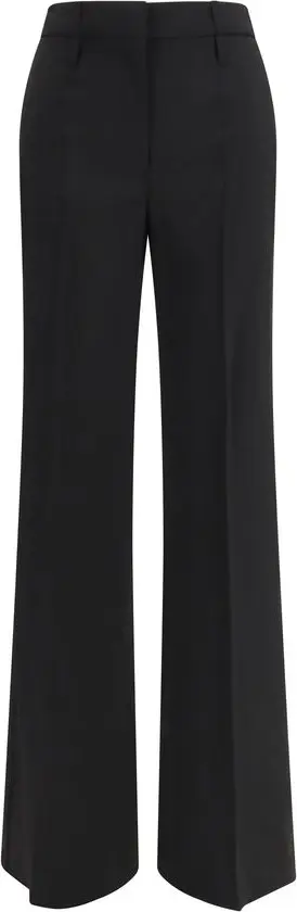 Black Wool Flared Pants