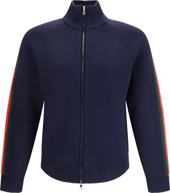 Blue Wool Full-Length Jacket