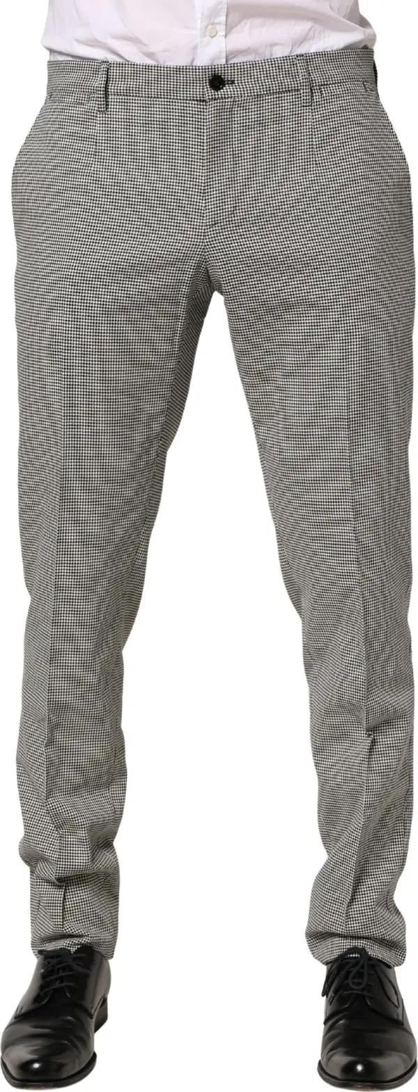 Gray Cotton Skinny Dress Formal Trouser Pants