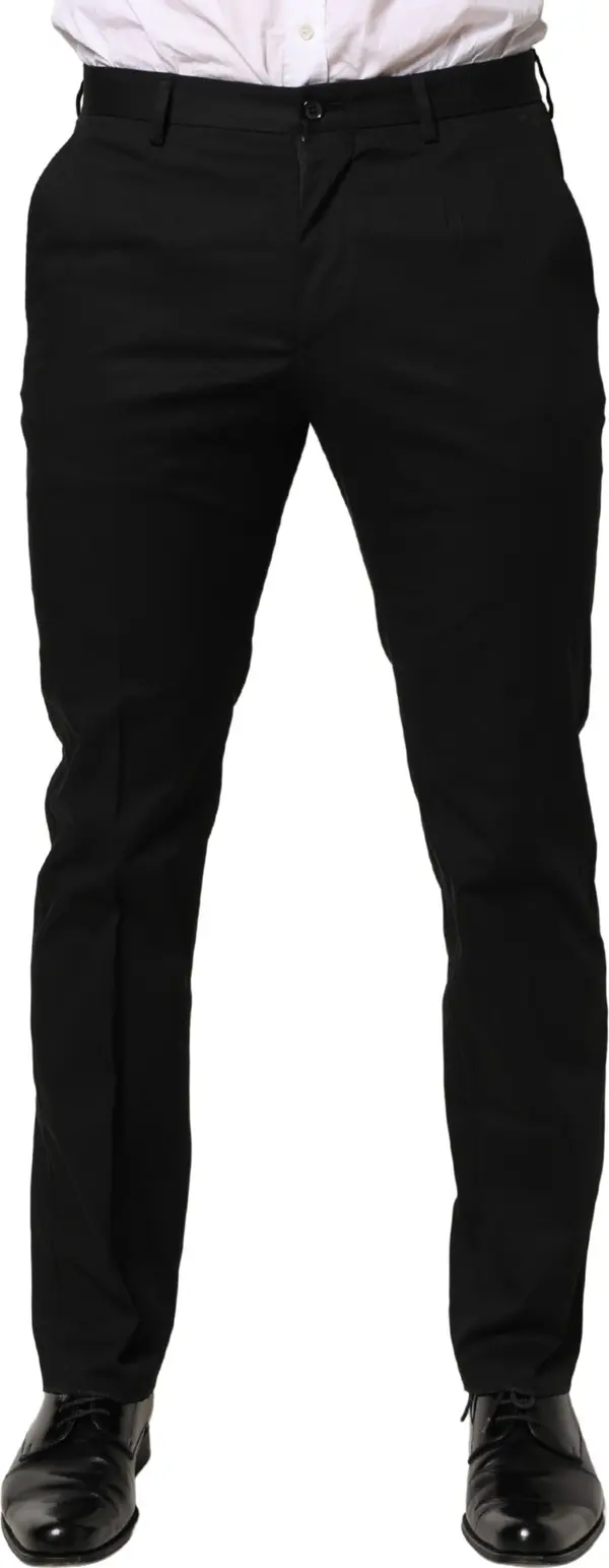 Black Cotton Skinny Dress Formal Trouser Pants